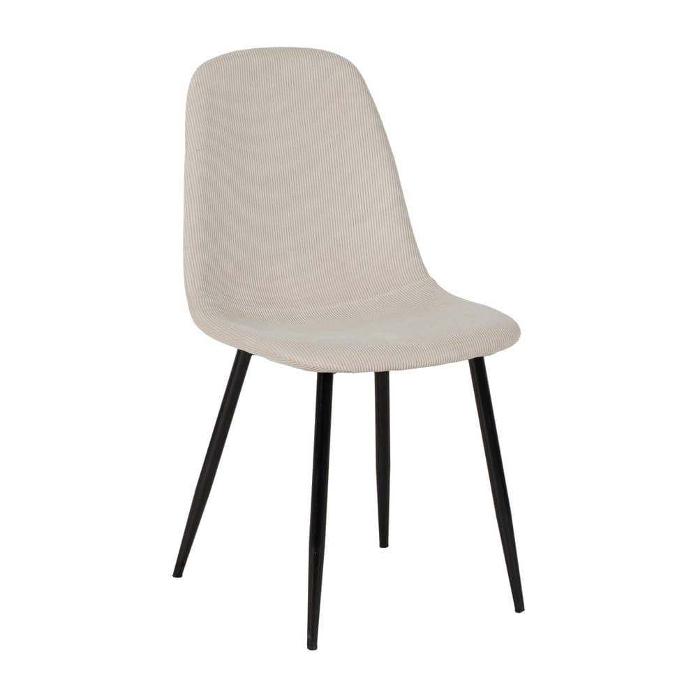 Pack de 4 Sillas de Pana Crema Xalven - Diseño Moderno y Confort Ergonomico para Salón - Imagen 2