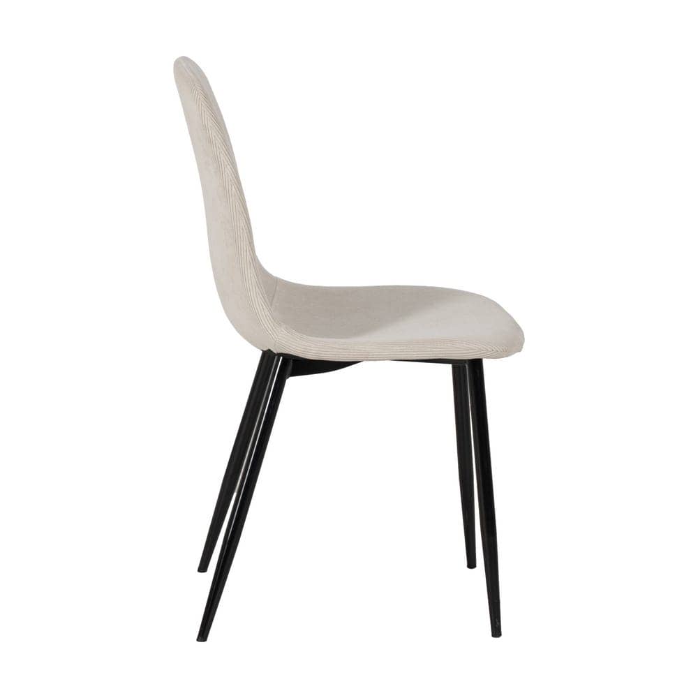 Pack de 4 Sillas de Pana Crema Xalven - Diseño Moderno y Confort Ergonomico para Salón - Imagen 3