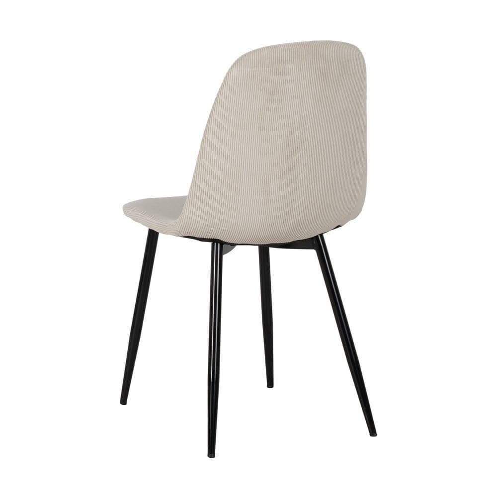 Pack de 4 Sillas de Pana Crema Xalven - Diseño Moderno y Confort Ergonomico para Salón - Imagen 4