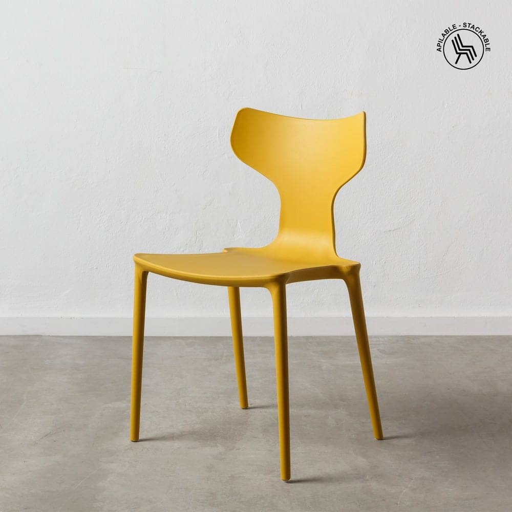 Pack de 4 Sillas de Polipropileno Amarillo Sam - Diseño Moderno, Apilables y Ergonómicas para Hogar y Negocio - Imagen 9