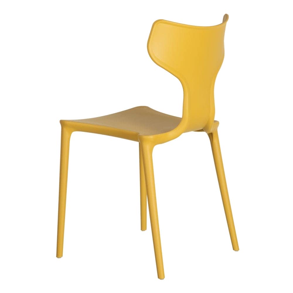 Pack de 4 Sillas de Polipropileno Amarillo Sam - Diseño Moderno, Apilables y Ergonómicas para Hogar y Negocio - Imagen 4