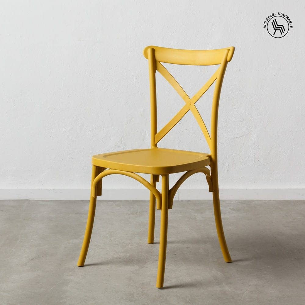 Pack de 4 Sillas Claire de Polipropileno Amarillo - Diseño Clásico y Apilable, Comodidad y Estilo para Tu Hogar - Imagen 10