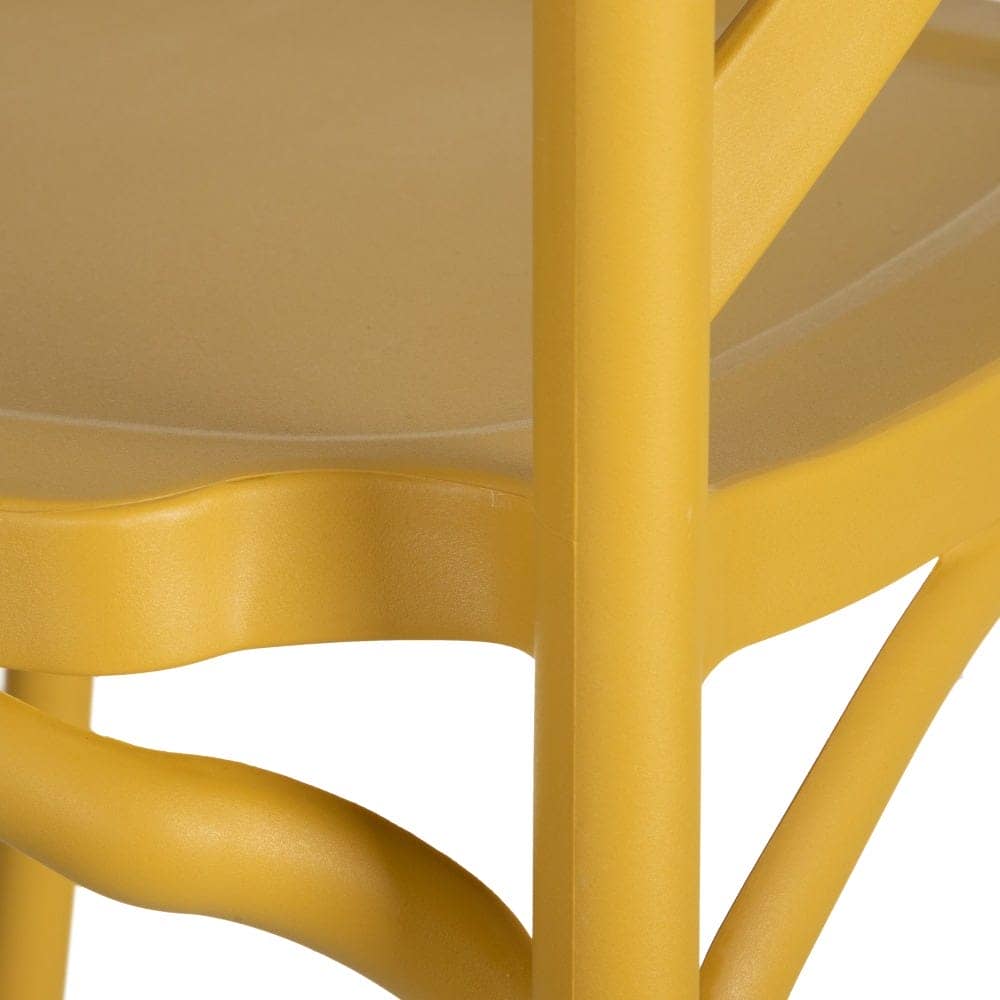 Pack de 4 Sillas Claire de Polipropileno Amarillo - Diseño Clásico y Apilable, Comodidad y Estilo para Tu Hogar - Imagen 6