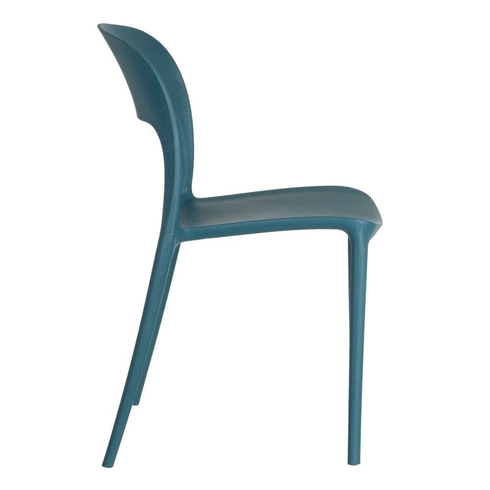 Pack de 4 Sillas de Polipropileno Azul Emma - Diseño Moderno, Apilables y Ergonómicas para Hogar y Eventos - Imagen 3