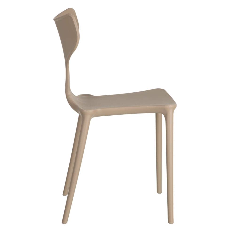 Pack de 4 Sillas de Polipropileno Beige Sam - Diseño Apilable y Ergonómico para Hogar y Catering - Imagen 3