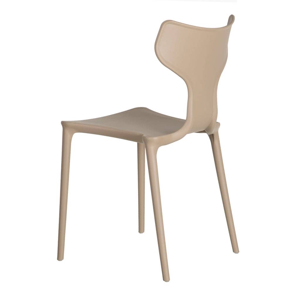 Pack de 4 Sillas de Polipropileno Beige Sam - Diseño Apilable y Ergonómico para Hogar y Catering - Imagen 4