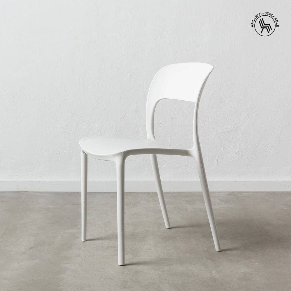 Pack de 4 Sillas de Polipropileno Blanca Emma - Diseño Moderno, Apilables y Ergonómicas para Hogar y Oficina - Imagen 10