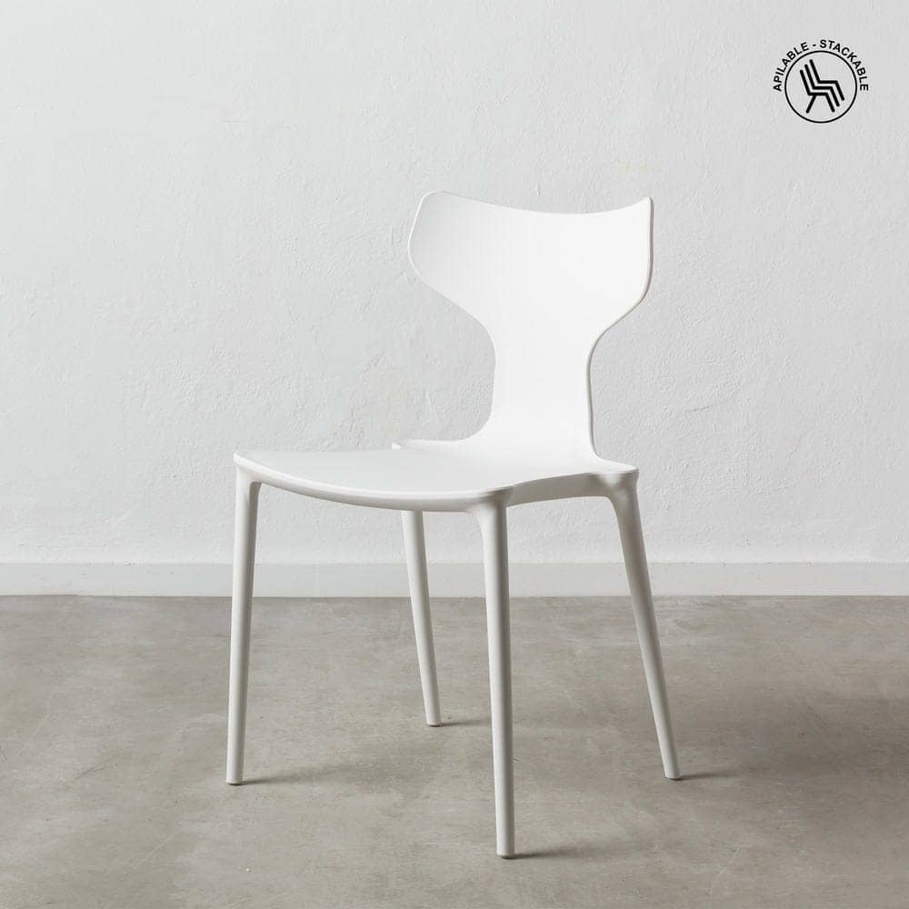 Pack de 4 Sillas de Polipropileno Blanca Sam - Diseño Apilable y Moderno para Interiores y Exteriores, Comodidad y Estilo Atemporal - Imagen 9