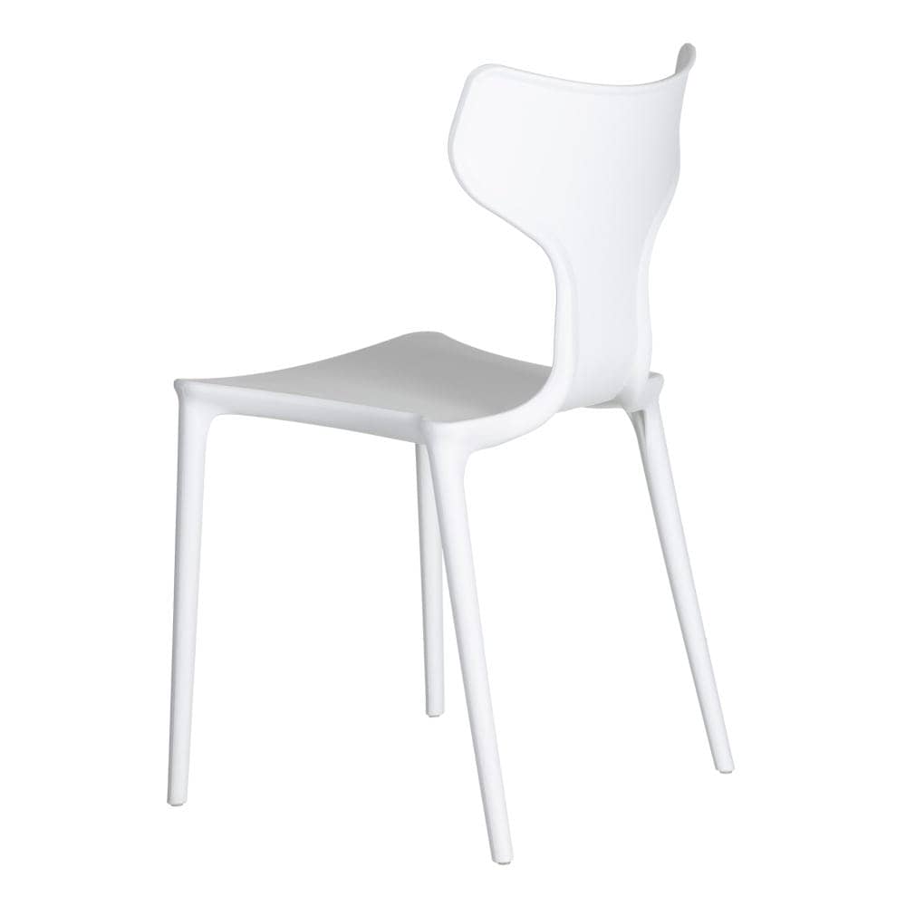 Pack de 4 Sillas de Polipropileno Blanca Sam - Diseño Apilable y Moderno para Interiores y Exteriores, Comodidad y Estilo Atemporal - Imagen 4