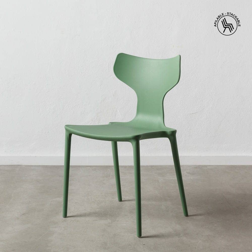 Pack de 4 Sillas de Polipropileno Verde Menta Sam - Diseño Moderno, Apilables y Ergonómicas para Hogar y Oficina - Imagen 9