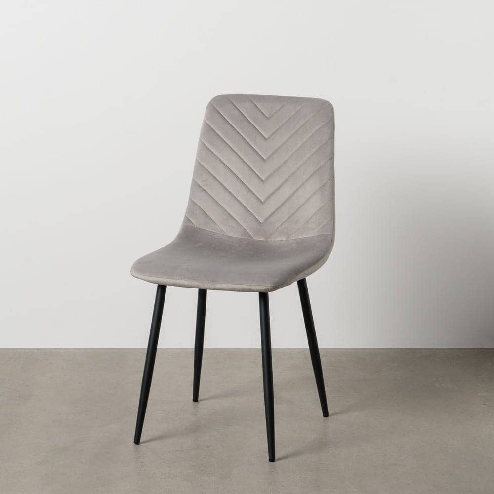 Pack de 4 Sillas de Terciopelo Gris Claro Orion - Elegancia y Comodidad para Hogar y Oficina (88,5 cm) - Imagen 11