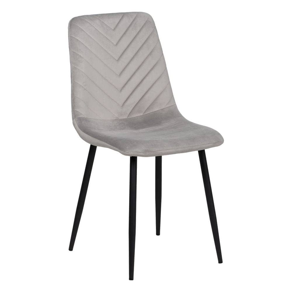 Pack de 4 Sillas de Terciopelo Gris Claro Orion - Elegancia y Comodidad para Hogar y Oficina (88,5 cm) - Imagen 2