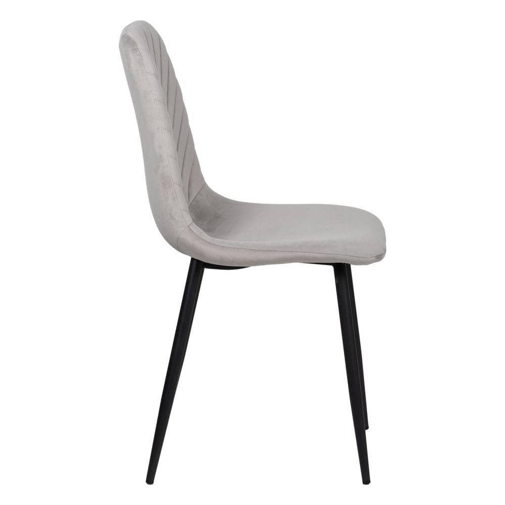 Pack de 4 Sillas de Terciopelo Gris Claro Orion - Elegancia y Comodidad para Hogar y Oficina (88,5 cm) - Imagen 3