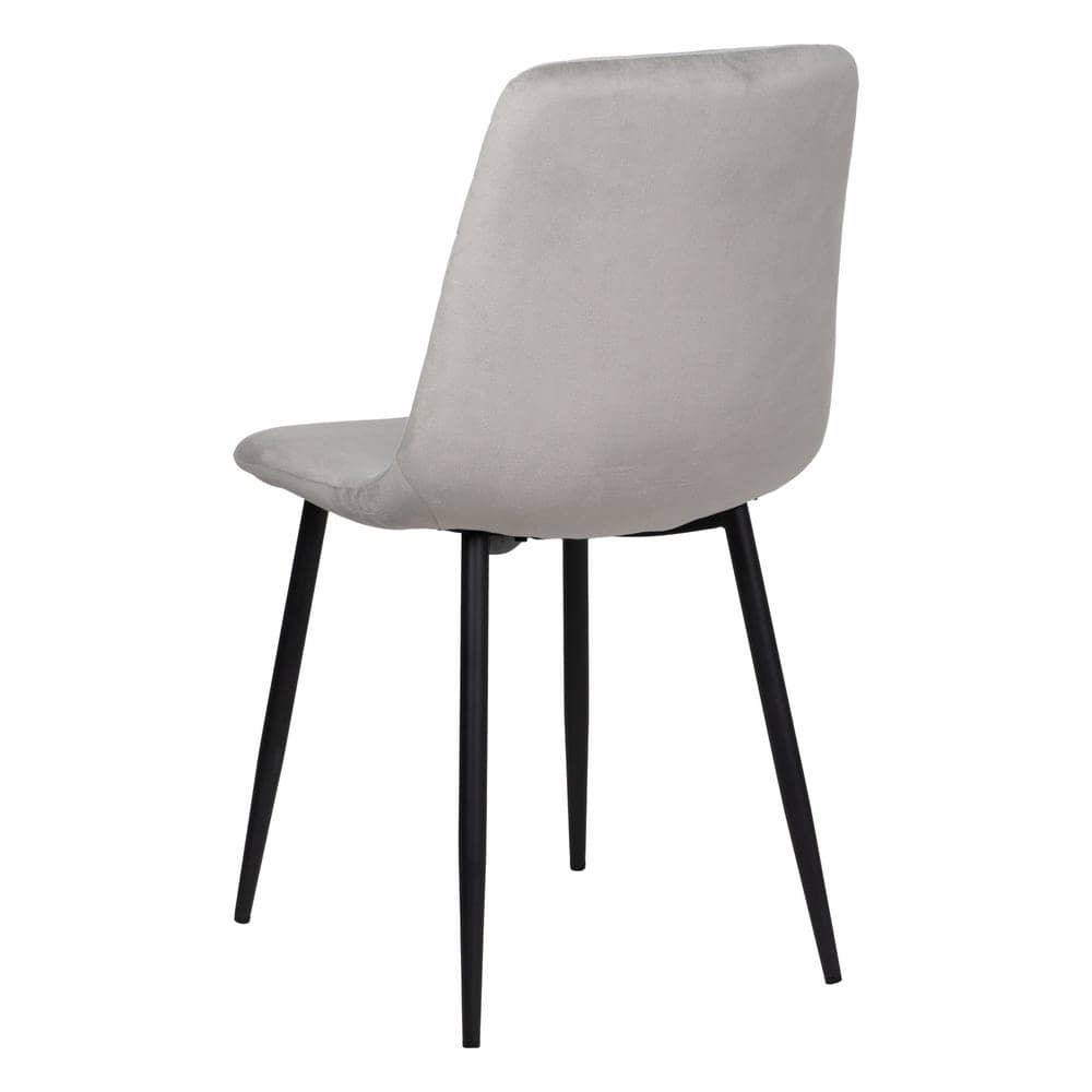Pack de 4 Sillas de Terciopelo Gris Claro Orion - Elegancia y Comodidad para Hogar y Oficina (88,5 cm) - Imagen 4