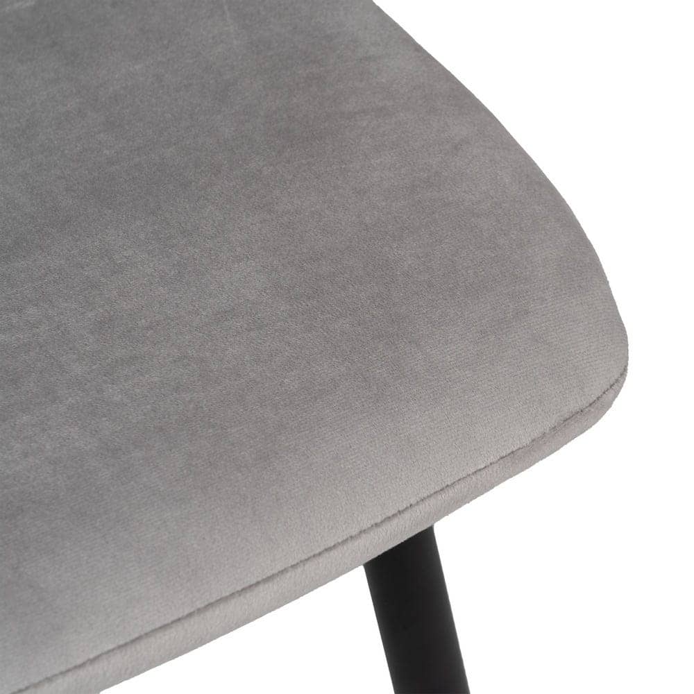 Pack de 4 Sillas de Terciopelo Gris Claro Orion - Elegancia y Comodidad para Hogar y Oficina (88,5 cm) - Imagen 7