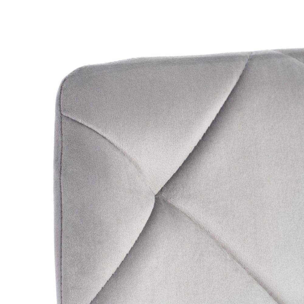 Pack de 4 Sillas de Terciopelo Gris Remy con Estructura de Metal y Detalles Dorados - Elegancia y Comodidad para Comedor y Oficina - Imagen 5