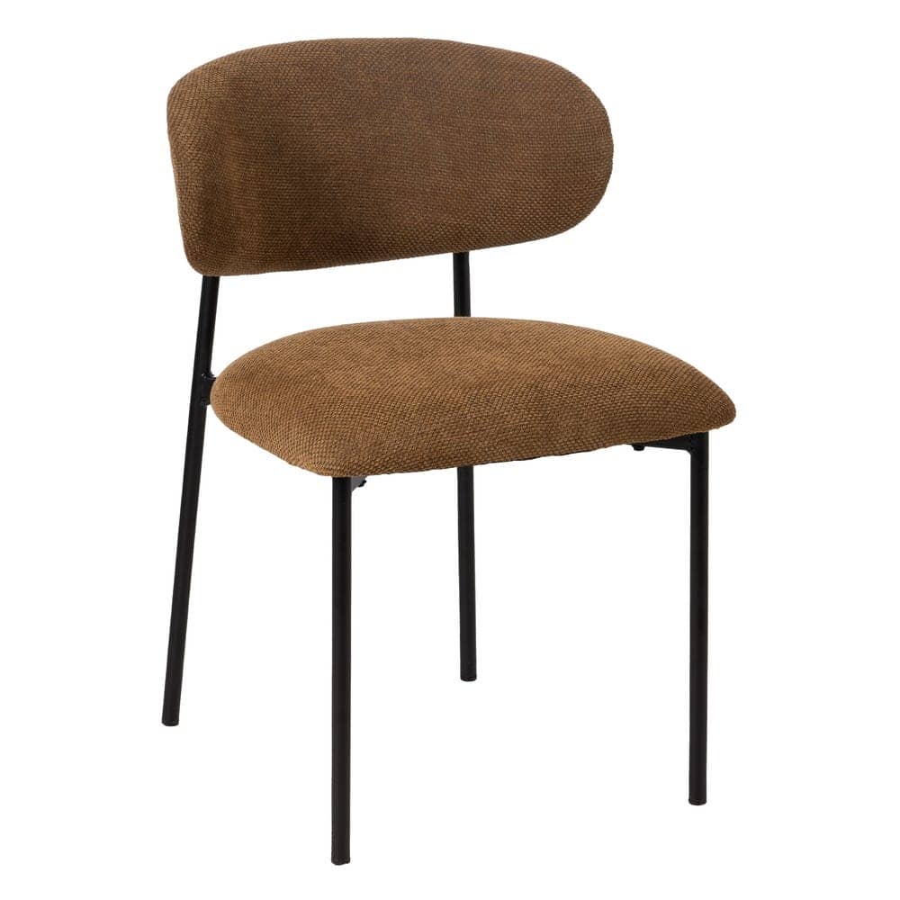 Pack de 4 Sillas Simon Marrón con Tela y Metal - Diseño Ergonómico y Moderno para Salones y Comedores, 73,5 cm de Altura - Imagen 2