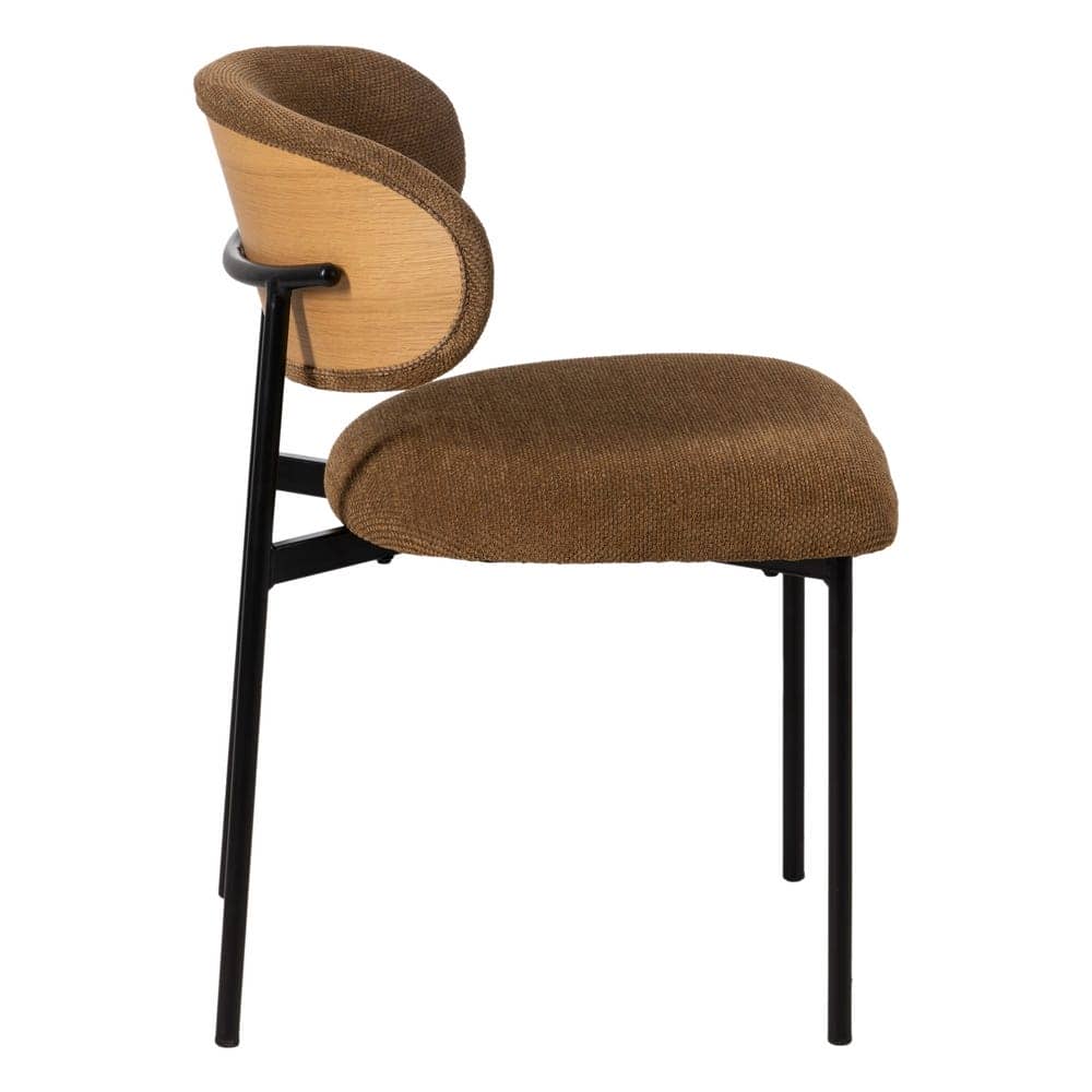 Pack de 4 Sillas Simon Marrón con Tela y Metal - Diseño Ergonómico y Moderno para Salones y Comedores, 73,5 cm de Altura - Imagen 3