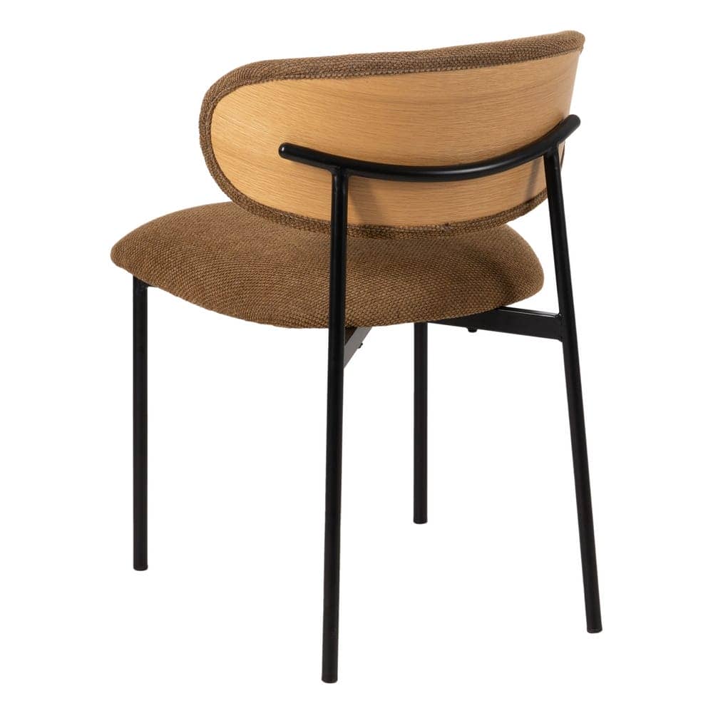 Pack de 4 Sillas Simon Marrón con Tela y Metal - Diseño Ergonómico y Moderno para Salones y Comedores, 73,5 cm de Altura - Imagen 4
