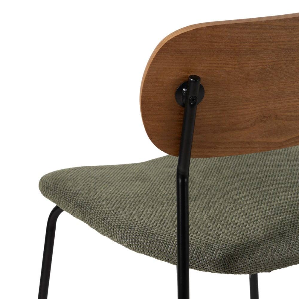 Pack de 4 Sillas Spencer Marrón y Verde - Diseño Ergonómico en Tela y Metal para Salón y Comedor, 80 cm de Estilo Sofisticado y Duradero - Imagen 10