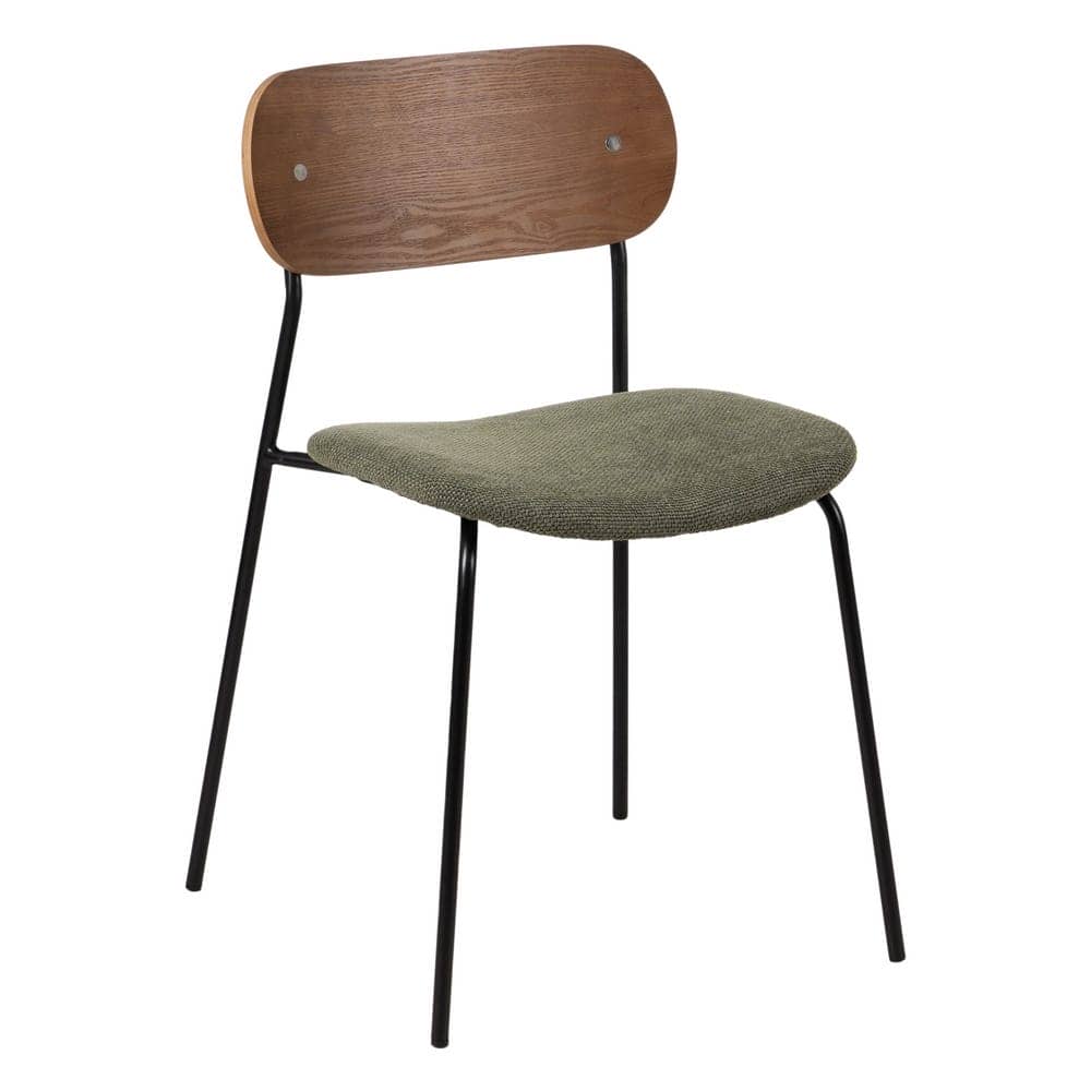 Pack de 4 Sillas Spencer Marrón y Verde - Diseño Ergonómico en Tela y Metal para Salón y Comedor, 80 cm de Estilo Sofisticado y Duradero - Imagen 2