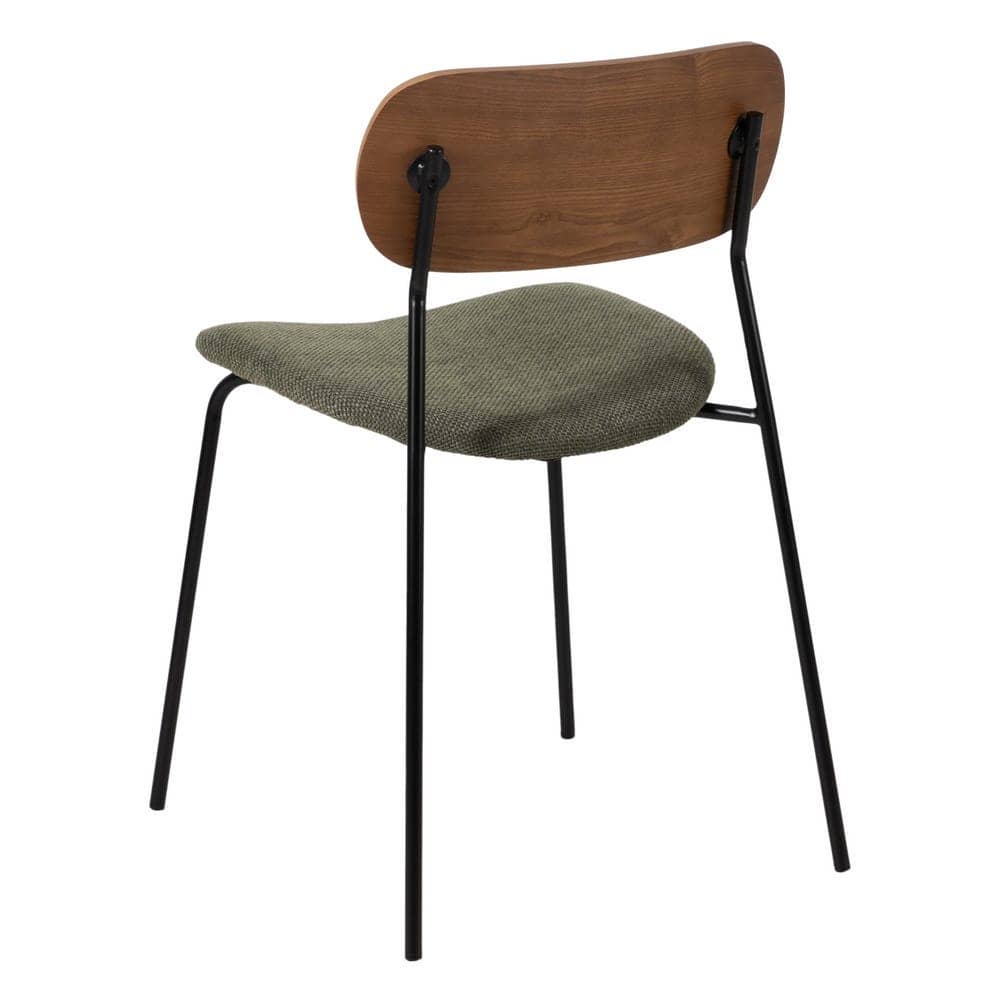 Pack de 4 Sillas Spencer Marrón y Verde - Diseño Ergonómico en Tela y Metal para Salón y Comedor, 80 cm de Estilo Sofisticado y Duradero - Imagen 4
