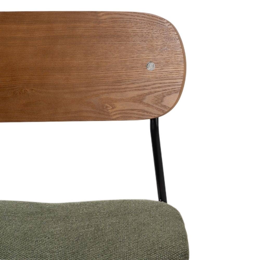 Pack de 4 Sillas Spencer Marrón y Verde - Diseño Ergonómico en Tela y Metal para Salón y Comedor, 80 cm de Estilo Sofisticado y Duradero - Imagen 5