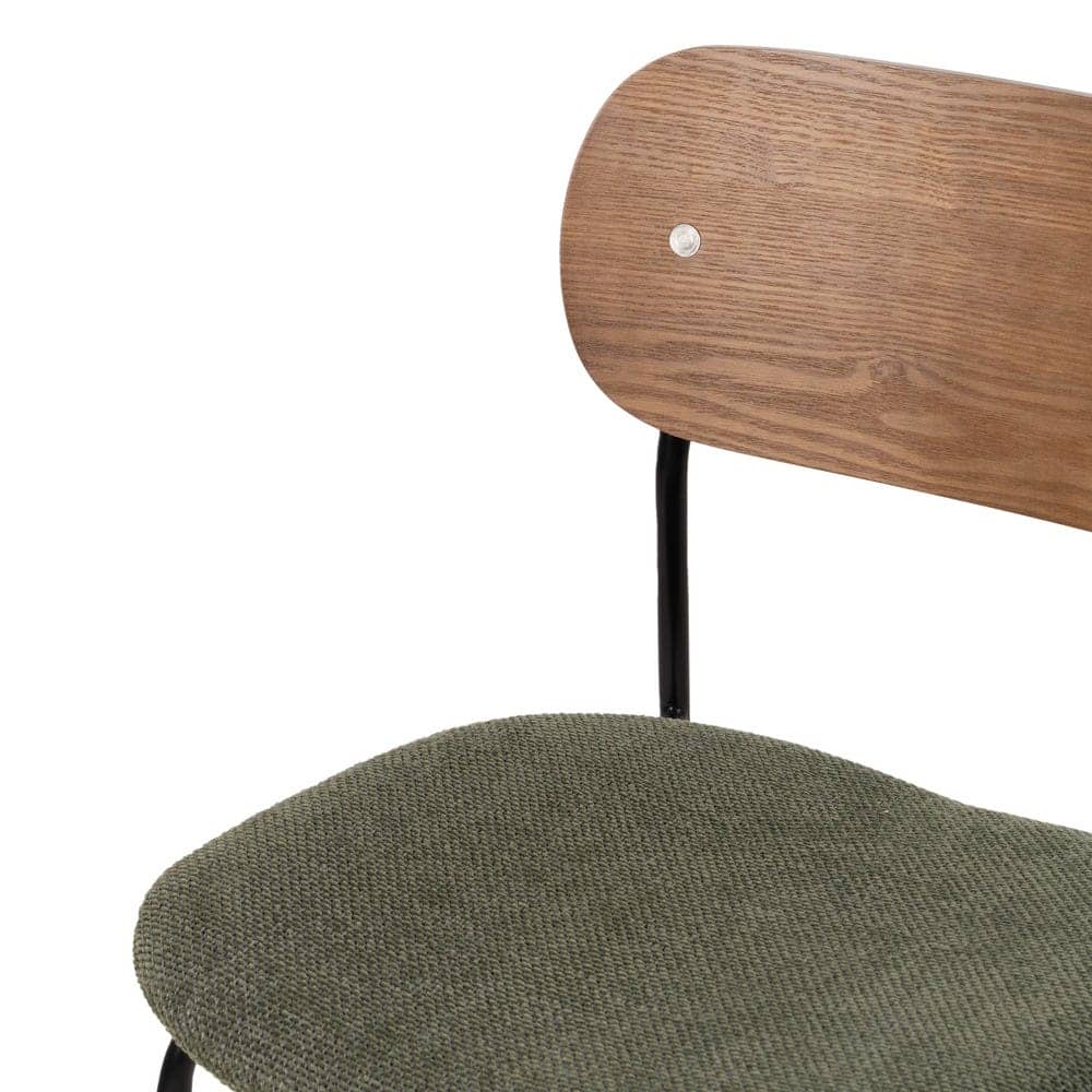 Pack de 4 Sillas Spencer Marrón y Verde - Diseño Ergonómico en Tela y Metal para Salón y Comedor, 80 cm de Estilo Sofisticado y Duradero - Imagen 6