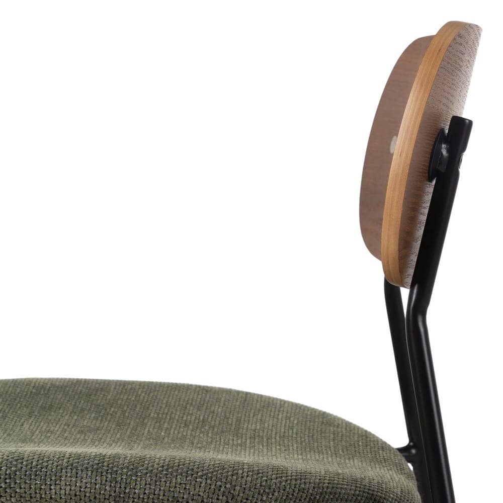 Pack de 4 Sillas Spencer Marrón y Verde - Diseño Ergonómico en Tela y Metal para Salón y Comedor, 80 cm de Estilo Sofisticado y Duradero - Imagen 8