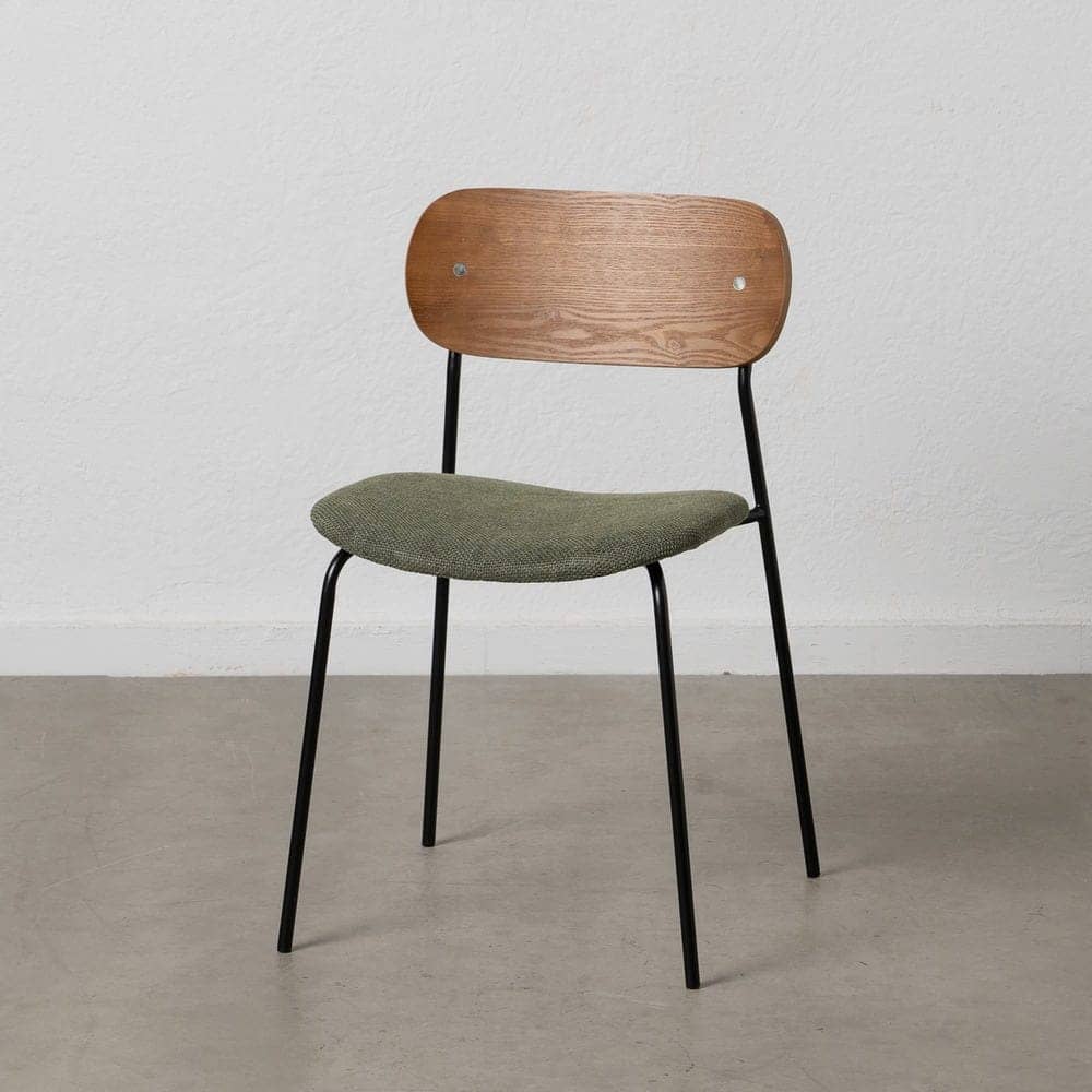 Pack de 4 Sillas Spencer Marrón y Verde - Diseño Ergonómico en Tela y Metal para Salón y Comedor, 80 cm de Estilo Sofisticado y Duradero - Imagen 14