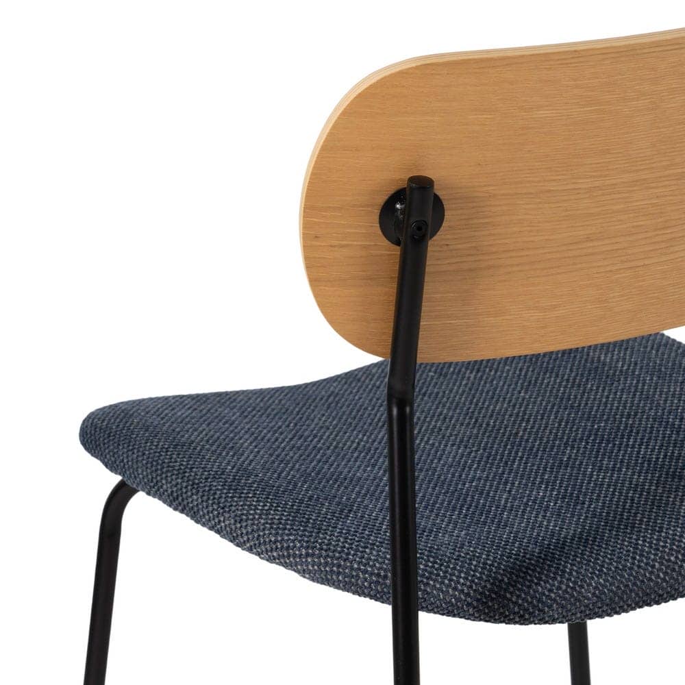 Pack de 4 Sillas Joel Natural y Azul - Diseño Contemporáneo en Tela y Metal para Salón y Comedor, Comodidad y Estilo Moderno - Imagen 10