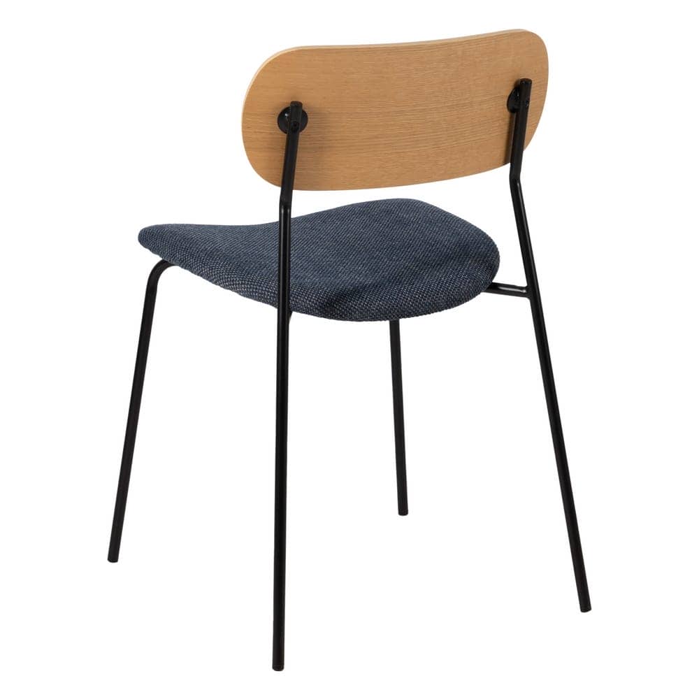 Pack de 4 Sillas Joel Natural y Azul - Diseño Contemporáneo en Tela y Metal para Salón y Comedor, Comodidad y Estilo Moderno - Imagen 4