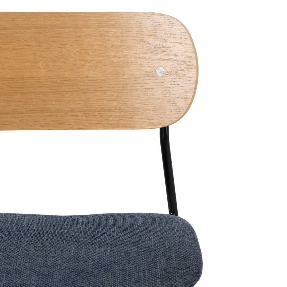Pack de 4 Sillas Joel Natural y Azul - Diseño Contemporáneo en Tela y Metal para Salón y Comedor, Comodidad y Estilo Moderno - Imagen 5