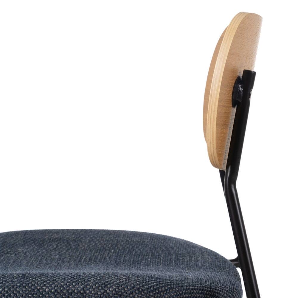 Pack de 4 Sillas Joel Natural y Azul - Diseño Contemporáneo en Tela y Metal para Salón y Comedor, Comodidad y Estilo Moderno - Imagen 8