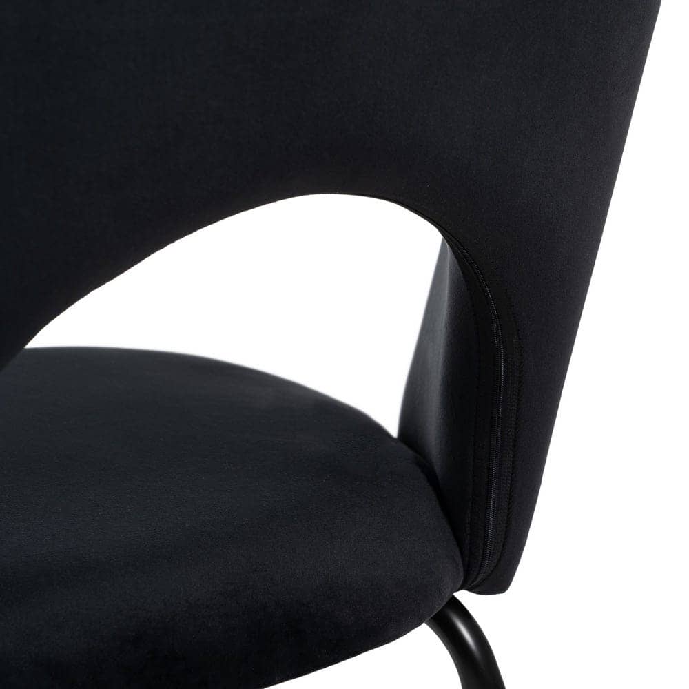Pack de 4 Sillas Baylor Negras de Tejido y Metal - Elegancia y Comodidad para Comedores y Restaurantes, Soporte hasta 120 kg, Sin Montaje, 81 cm - Imagen 11