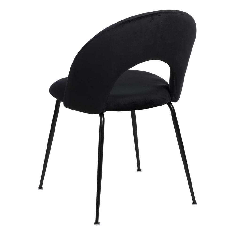 Pack de 4 Sillas Baylor Negras de Tejido y Metal - Elegancia y Comodidad para Comedores y Restaurantes, Soporte hasta 120 kg, Sin Montaje, 81 cm - Imagen 4