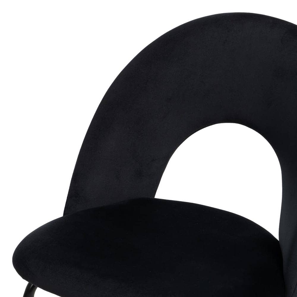 Pack de 4 Sillas Baylor Negras de Tejido y Metal - Elegancia y Comodidad para Comedores y Restaurantes, Soporte hasta 120 kg, Sin Montaje, 81 cm - Imagen 6