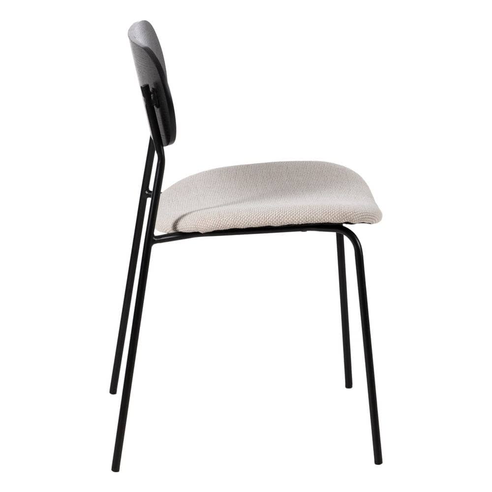 Pack de 4 Sillas Grant Negro y Blanco - Diseño Moderno en Tela y Metal para Salón, Comodidad y Estilo 80 cm - Imagen 3