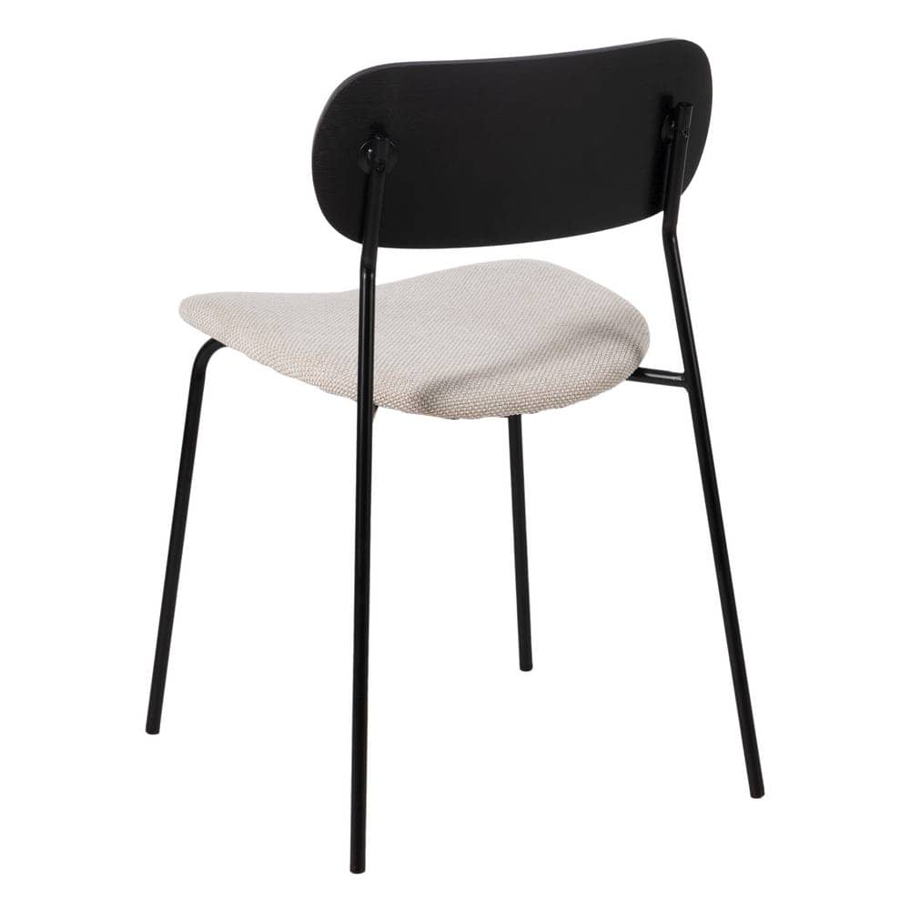 Pack de 4 Sillas Grant Negro y Blanco - Diseño Moderno en Tela y Metal para Salón, Comodidad y Estilo 80 cm - Imagen 4