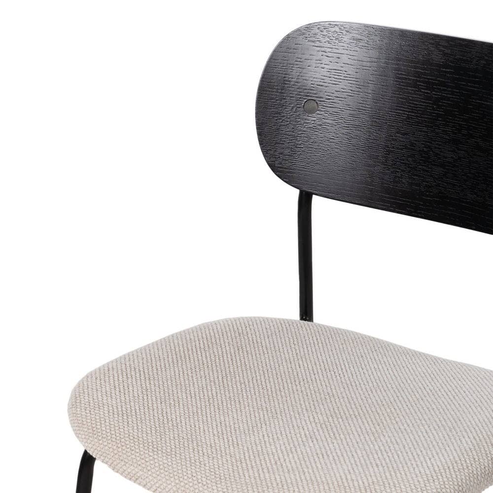 Pack de 4 Sillas Grant Negro y Blanco - Diseño Moderno en Tela y Metal para Salón, Comodidad y Estilo 80 cm - Imagen 6