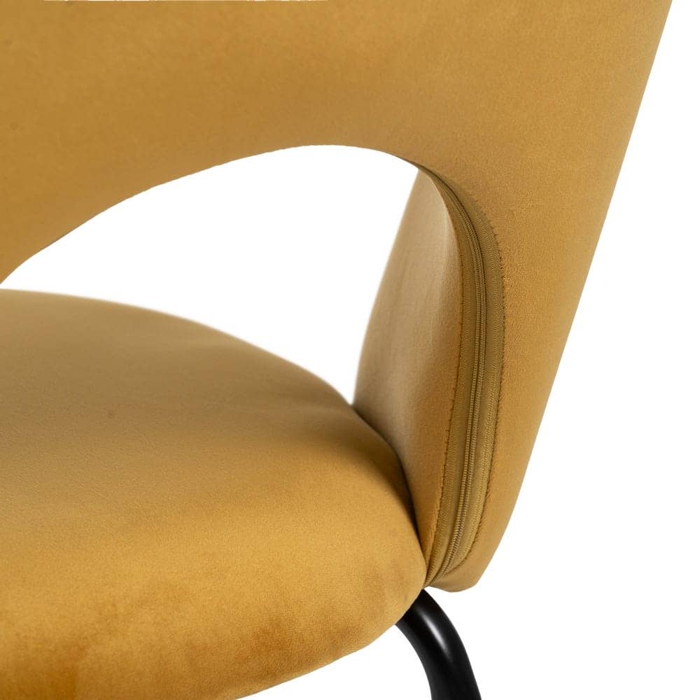 Pack de 4 Sillas Ocre Baylor de Tejido y Metal - Elegantes y Cómodas para Comedor, Soportan hasta 120 kg, Sin Montaje, Diseño Moderno y Resistente - Imagen 11