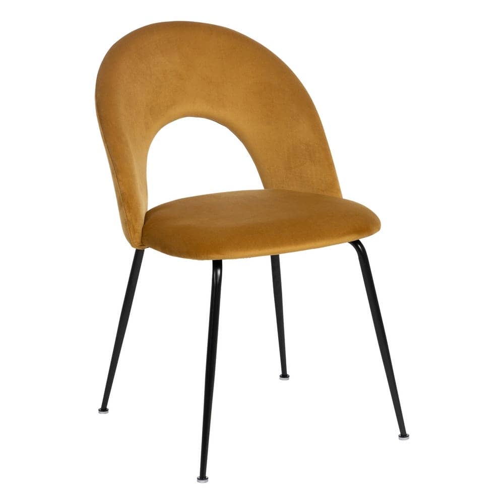 Pack de 4 Sillas Ocre Baylor de Tejido y Metal - Elegantes y Cómodas para Comedor, Soportan hasta 120 kg, Sin Montaje, Diseño Moderno y Resistente - Imagen 2
