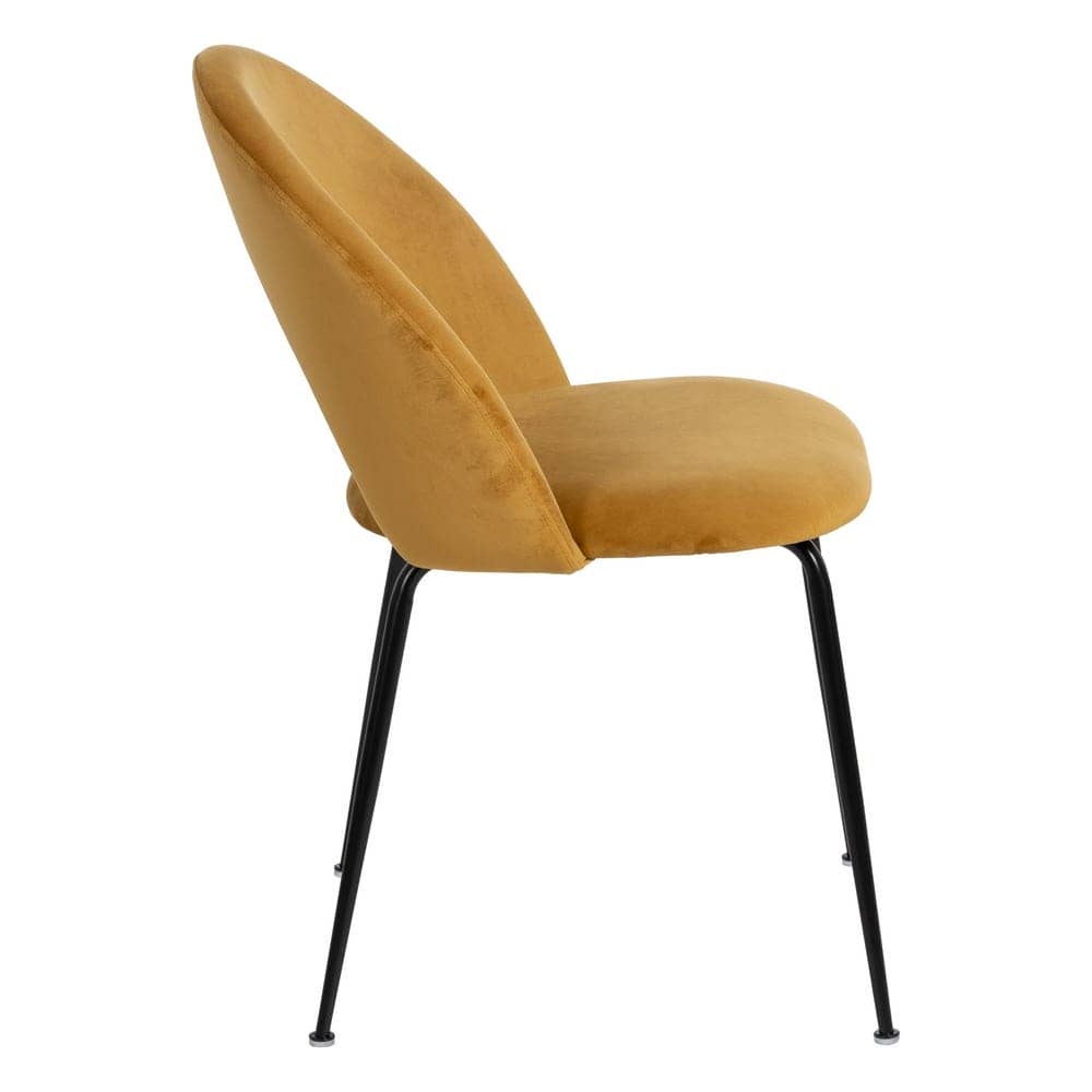 Pack de 4 Sillas Ocre Baylor de Tejido y Metal - Elegantes y Cómodas para Comedor, Soportan hasta 120 kg, Sin Montaje, Diseño Moderno y Resistente - Imagen 3