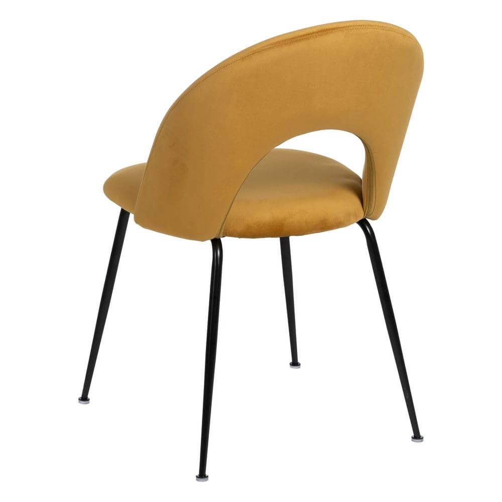 Pack de 4 Sillas Ocre Baylor de Tejido y Metal - Elegantes y Cómodas para Comedor, Soportan hasta 120 kg, Sin Montaje, Diseño Moderno y Resistente - Imagen 4