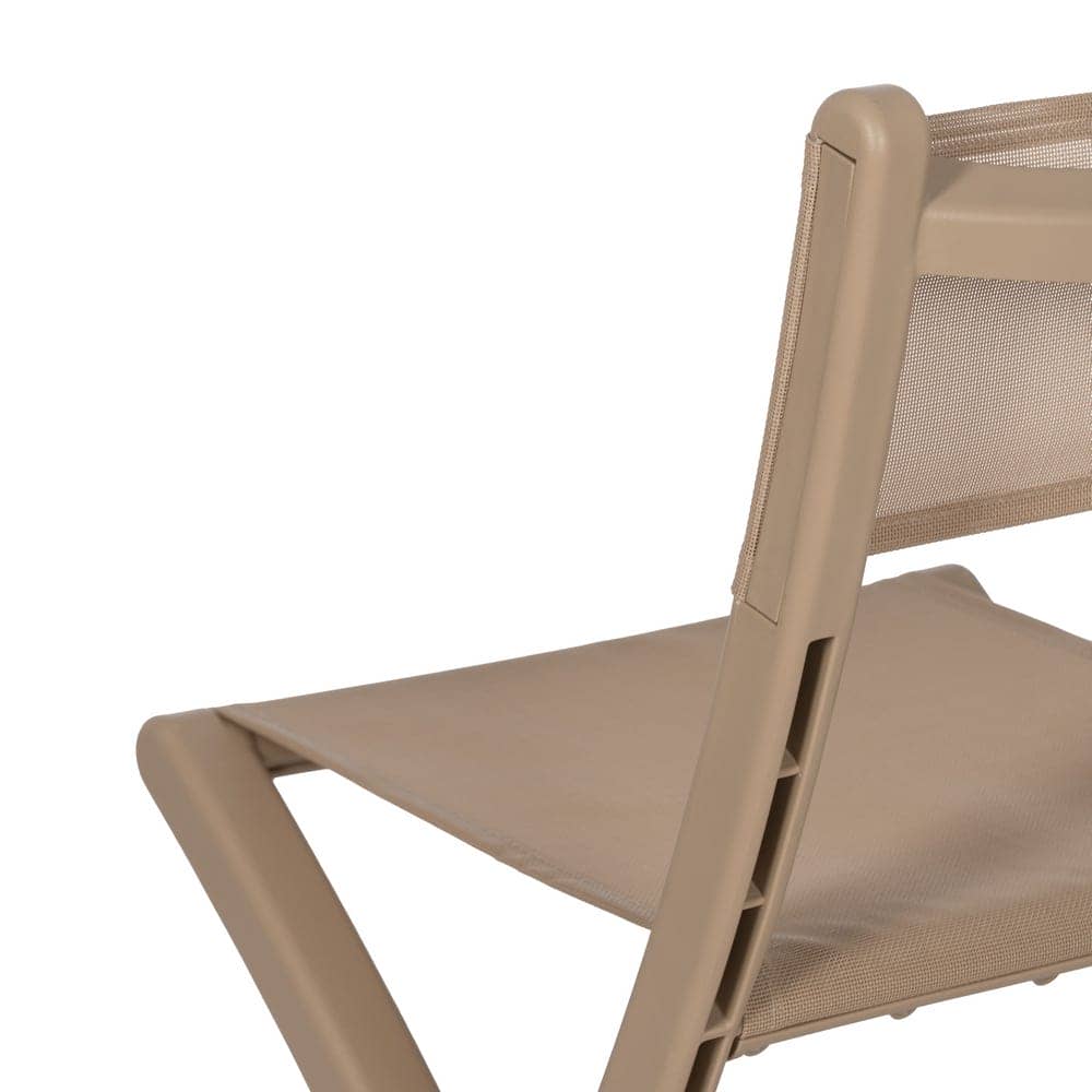 Pack de 4 Sillas Plegables Beige Belmar en Polipropileno - Diseño Compacto y Moderno para Exteriores - Imagen 10