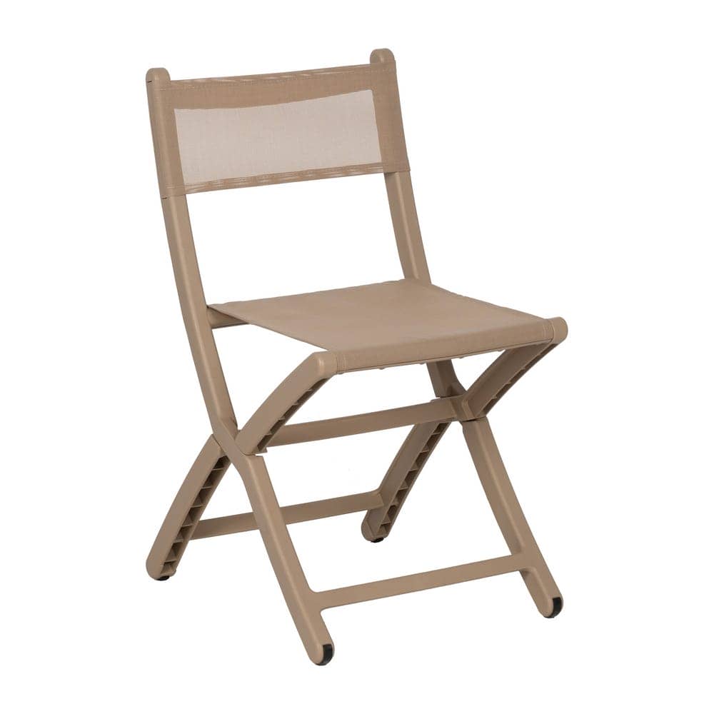 Pack de 4 Sillas Plegables Beige Belmar en Polipropileno - Diseño Compacto y Moderno para Exteriores - Imagen 2
