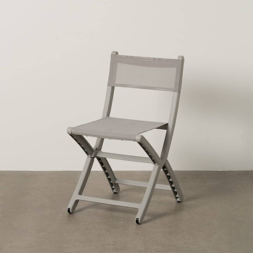 Pack de 4 Sillas Plegables Grises para Exteriores Belmar - Comodidad y Estilo en Polipropileno y Textileno - Imagen 14