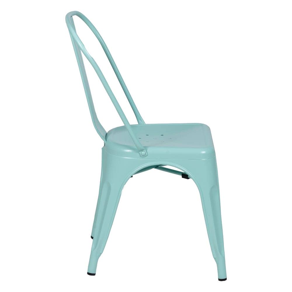 Pack de 4 Sillas Turquesa de Metal Dallas Industrial - Diseño Moderno y Apilable para Comedores y Terrazas - Imagen 3