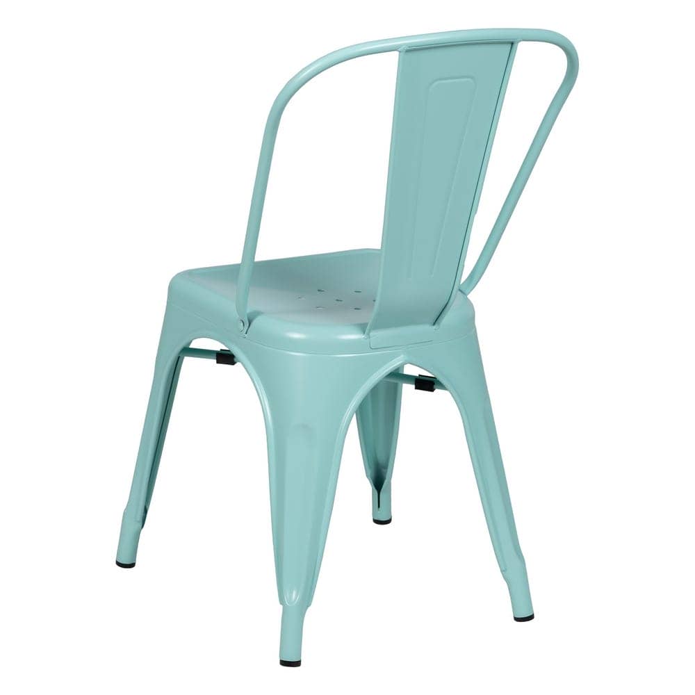 Pack de 4 Sillas Turquesa de Metal Dallas Industrial - Diseño Moderno y Apilable para Comedores y Terrazas - Imagen 4