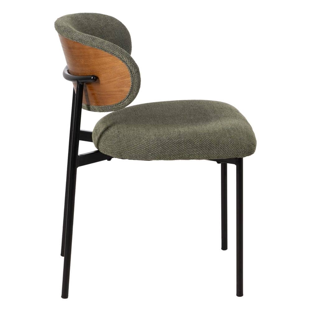Pack de 4 Sillas Simon Verde con Tela y Metal - Diseño Ergonómico y Estilo Moderno para Comedor y Sala de Estar, 73,5 cm - Imagen 3